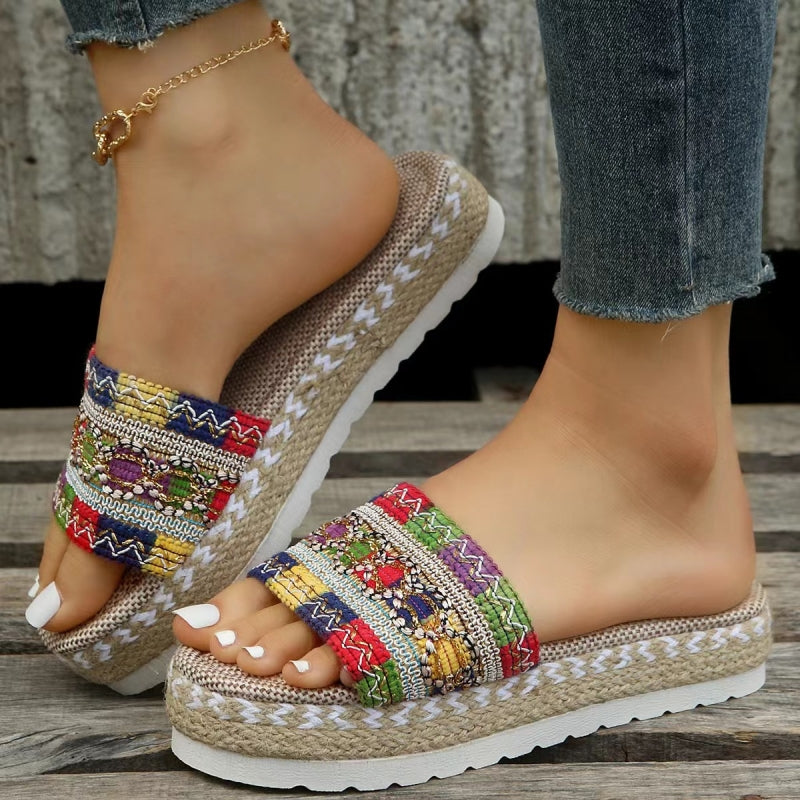 Casual Patchwork Round Comfortable Shoes