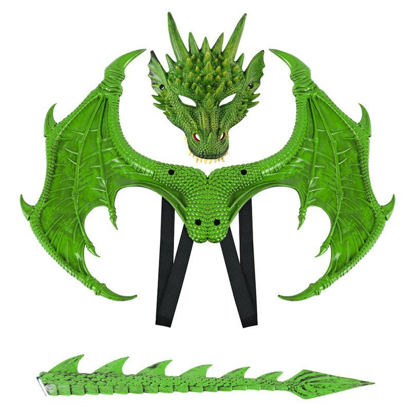 New upgraded RP dragon suit Halloween children's party decoration dragon wings tail mask suit