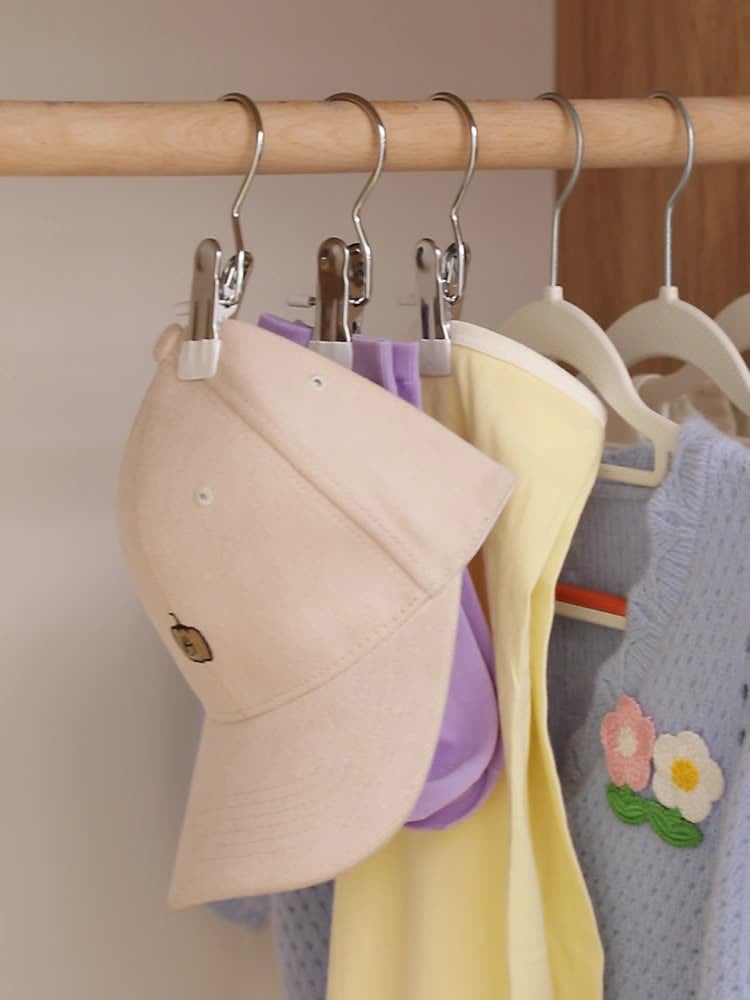 Anti-rust Clip Space-saving Clothespin Hat Pants Storage Hanging Travel Hook