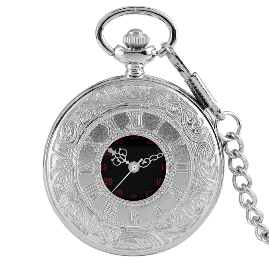 Roman Number Quartz Steampunk Pocket Watch