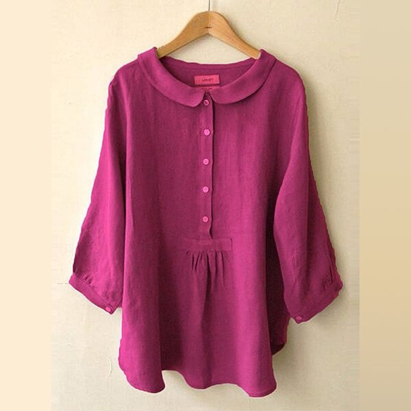 Women's Cotton Linen Seven Sleeve Shirt