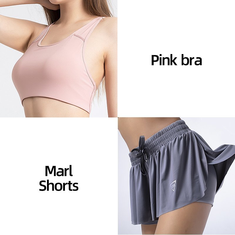 Women's Fitness Sports Bra High Waist Shorts Two Piece Set