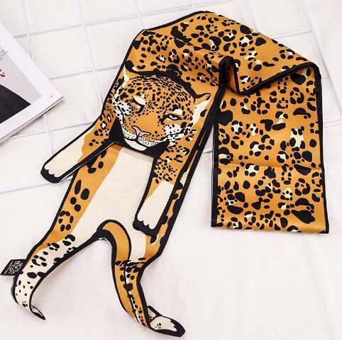 New Design Silk Scarf 3D Animals Shape Cat Tiger Women Bag Child Headband Decoration Handbag Hair Wrist lady tie