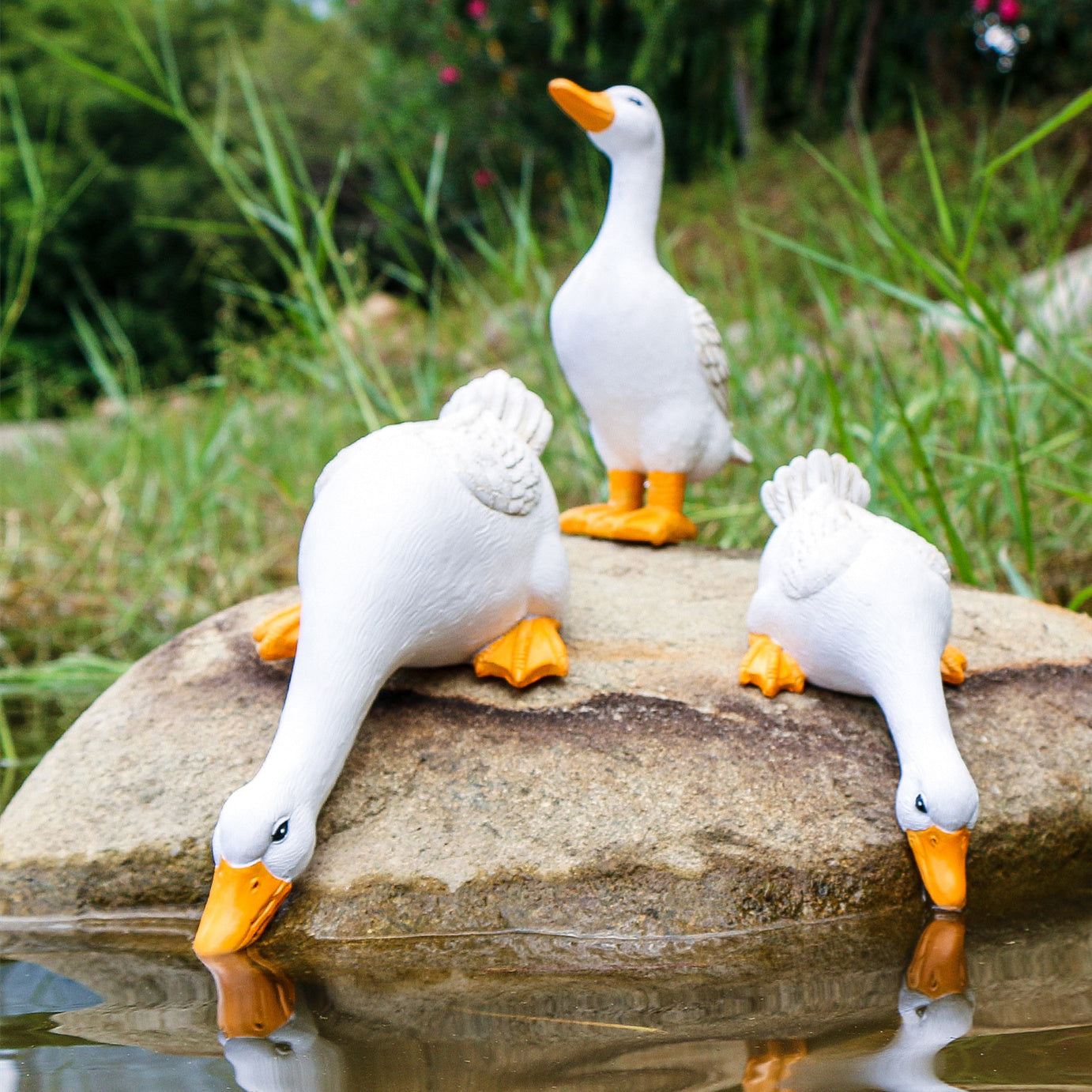 Duck Figurine Waterproof Resin Garden Ornaments