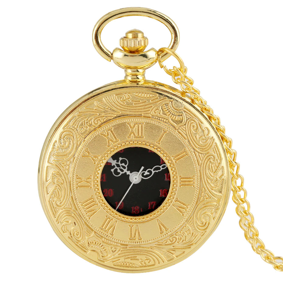 Roman Number Quartz Steampunk Pocket Watch