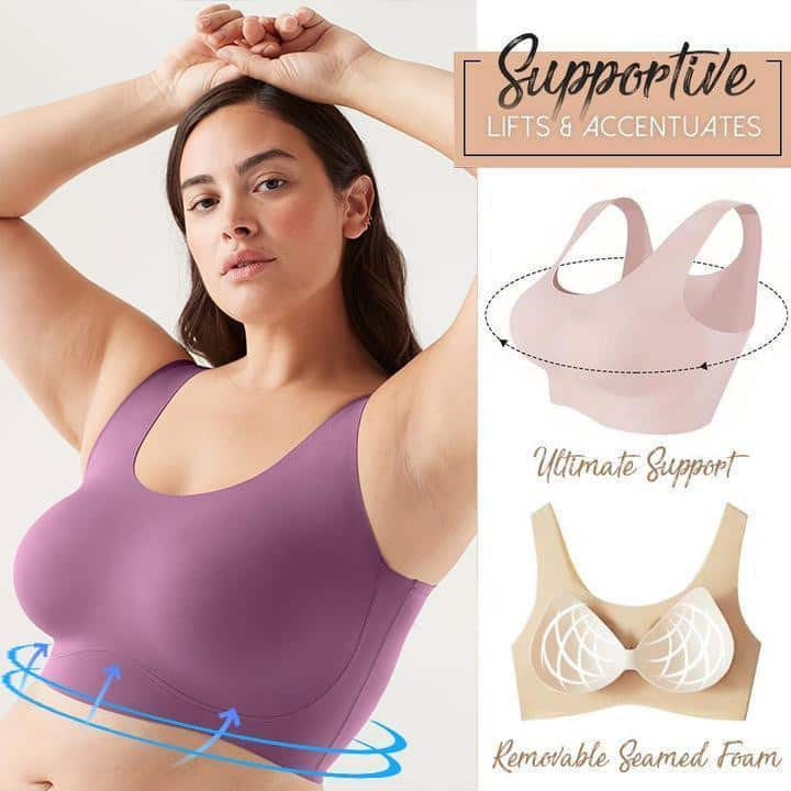 yayaq™-Ultra Comfort Seamless Shaping Wireless Support Bra Plus Size