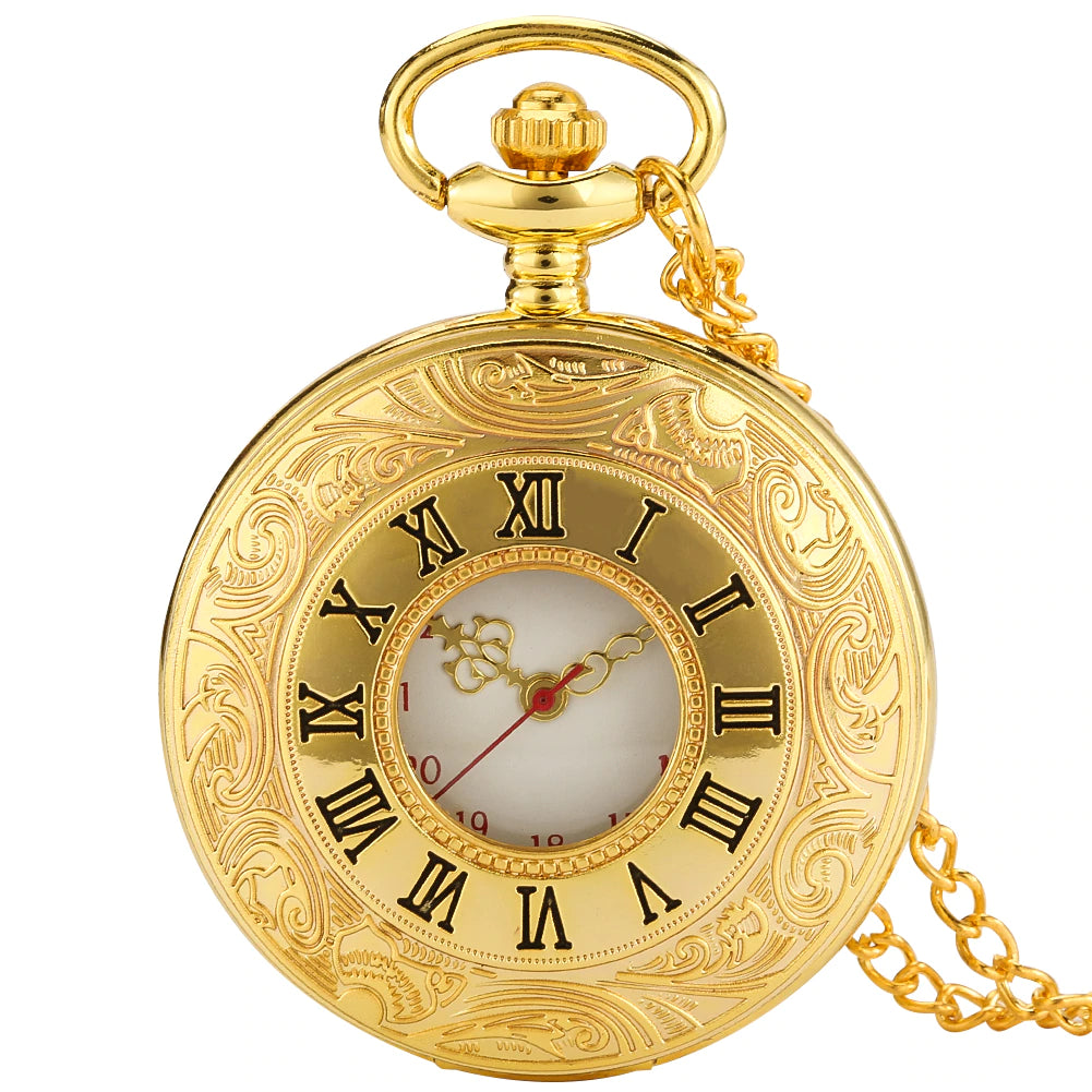 Roman Number Quartz Steampunk Pocket Watch