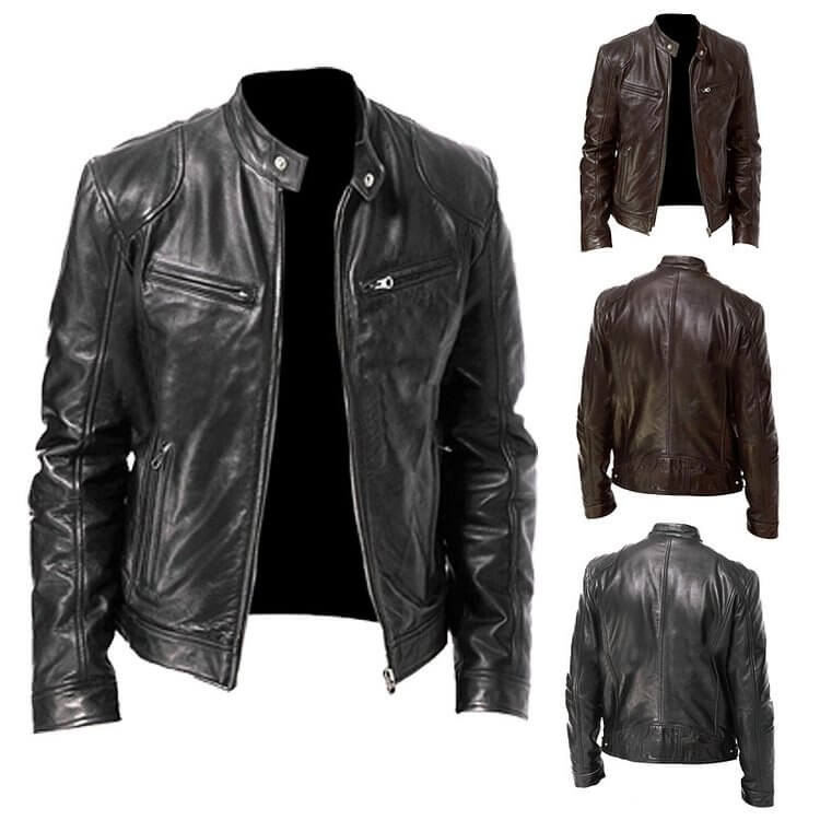 Men's trendy leather jacket