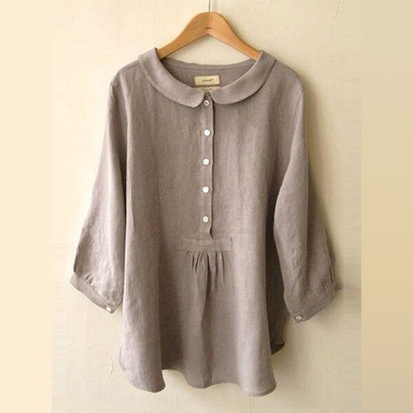 Women's Cotton Linen Seven Sleeve Shirt