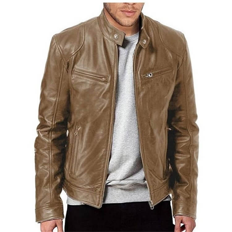 Men's trendy leather jacket