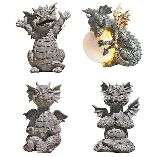 Resin Dragon Statue Zen Yoga Dragon