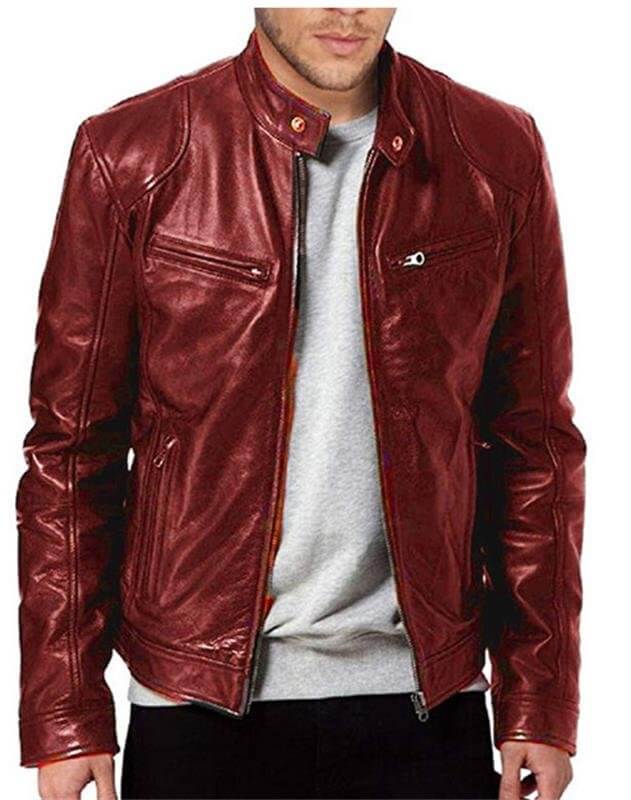 Men's trendy leather jacket