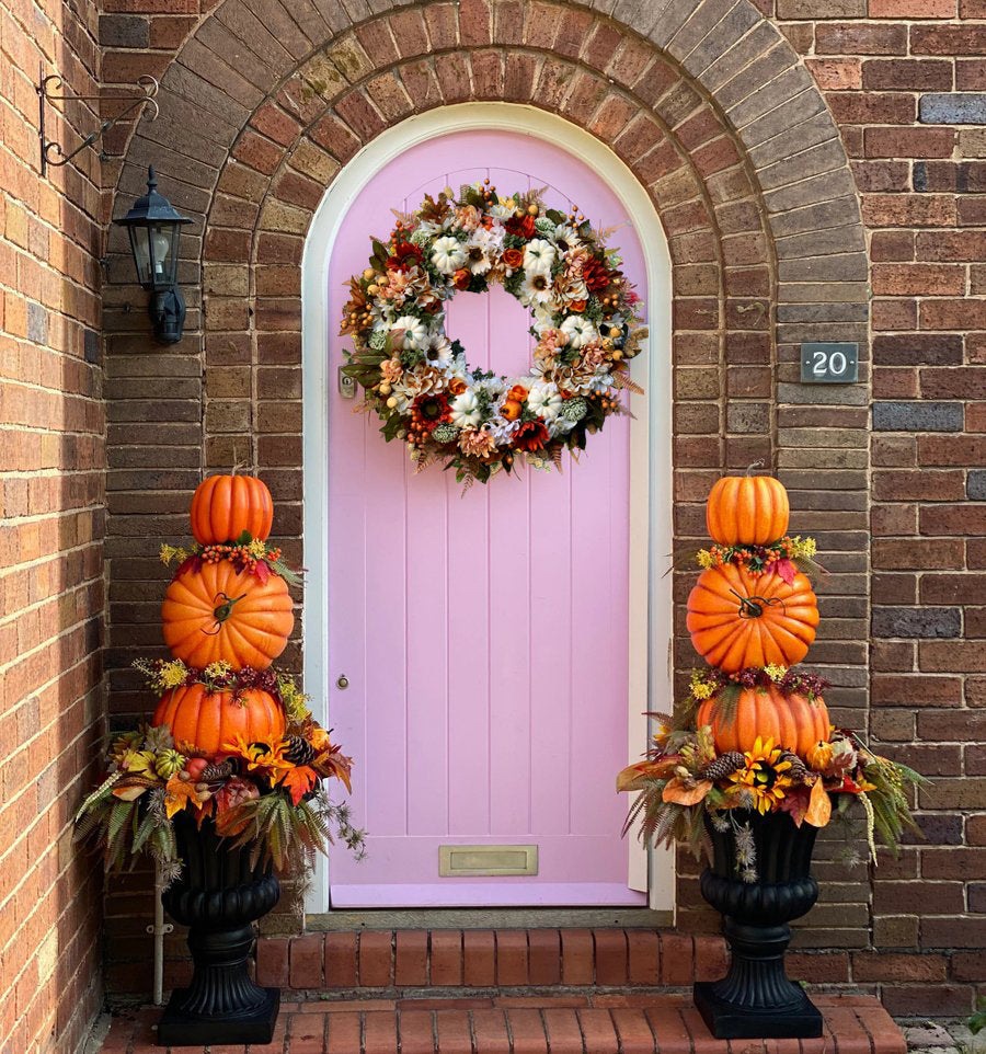 Fall Hydrangea and Pumpkin Wreath - Year-Round Wreath