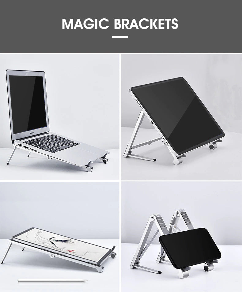 Mini Laptop Holder Adjustable Portable Phone Stand Support 3 in1 Notebook Stand Holder For Macbook iPhone ipad