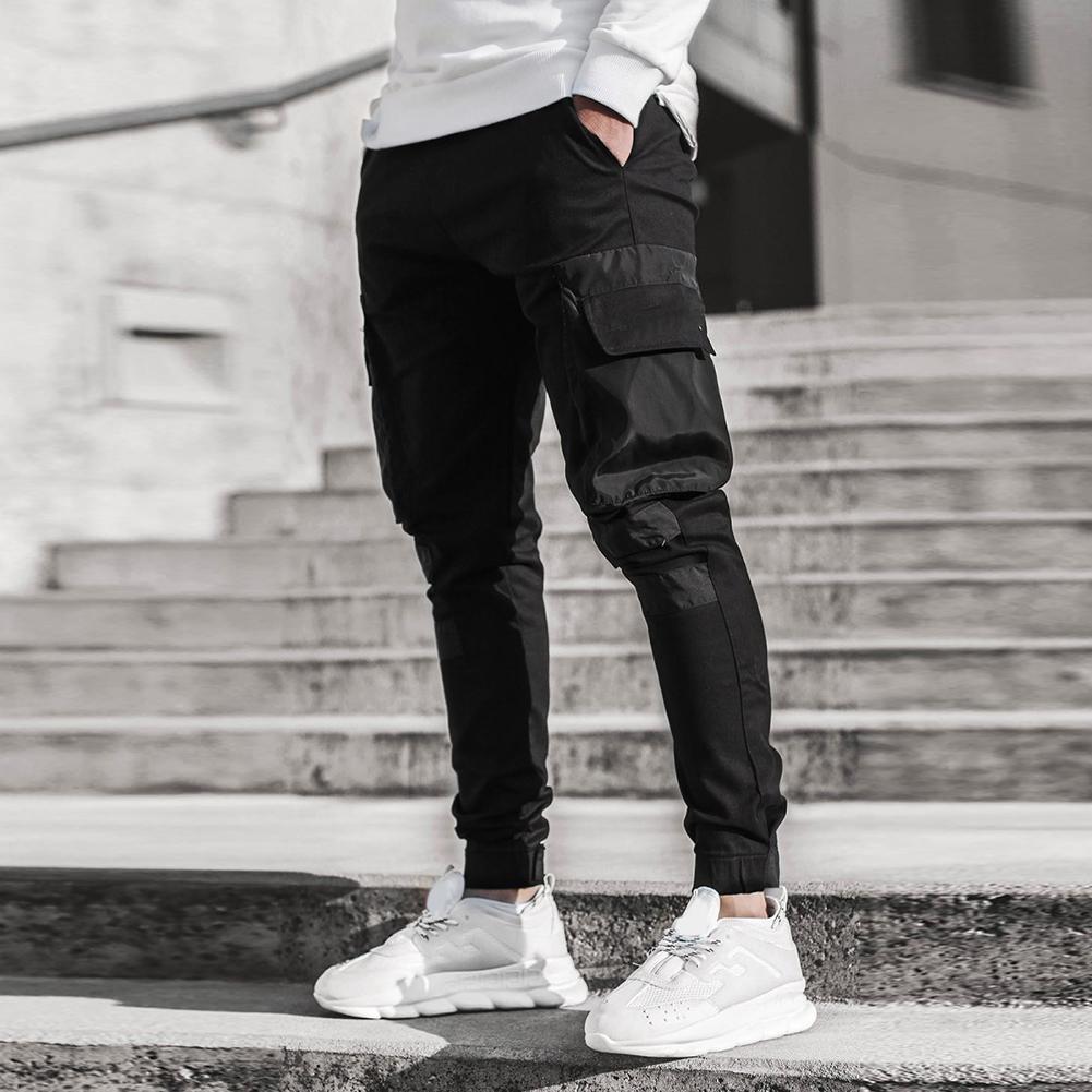 Multi Pockets Pants Men's Workwear Trousers For Autumn Fashion Patchwork Jogger Cargo Pants