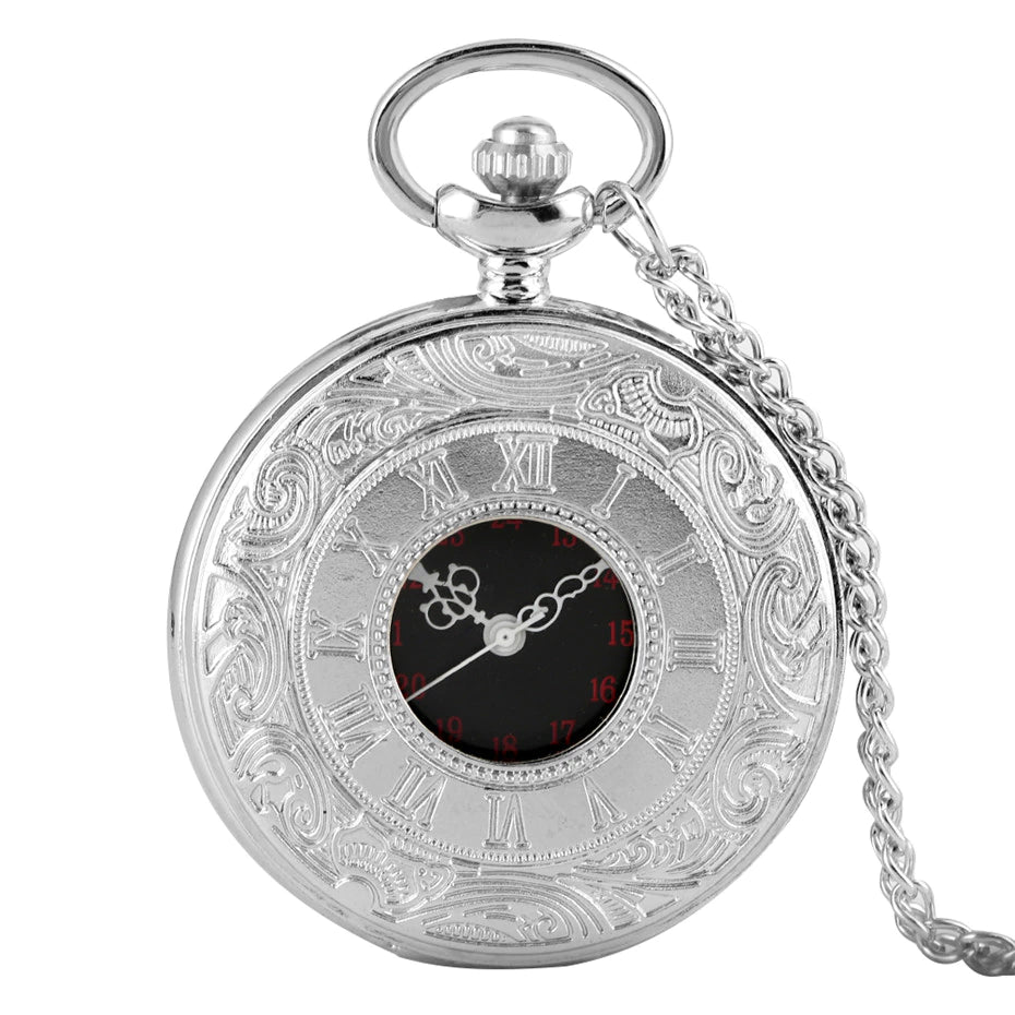 Roman Number Quartz Steampunk Pocket Watch