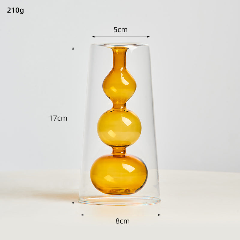 transparent glass vase