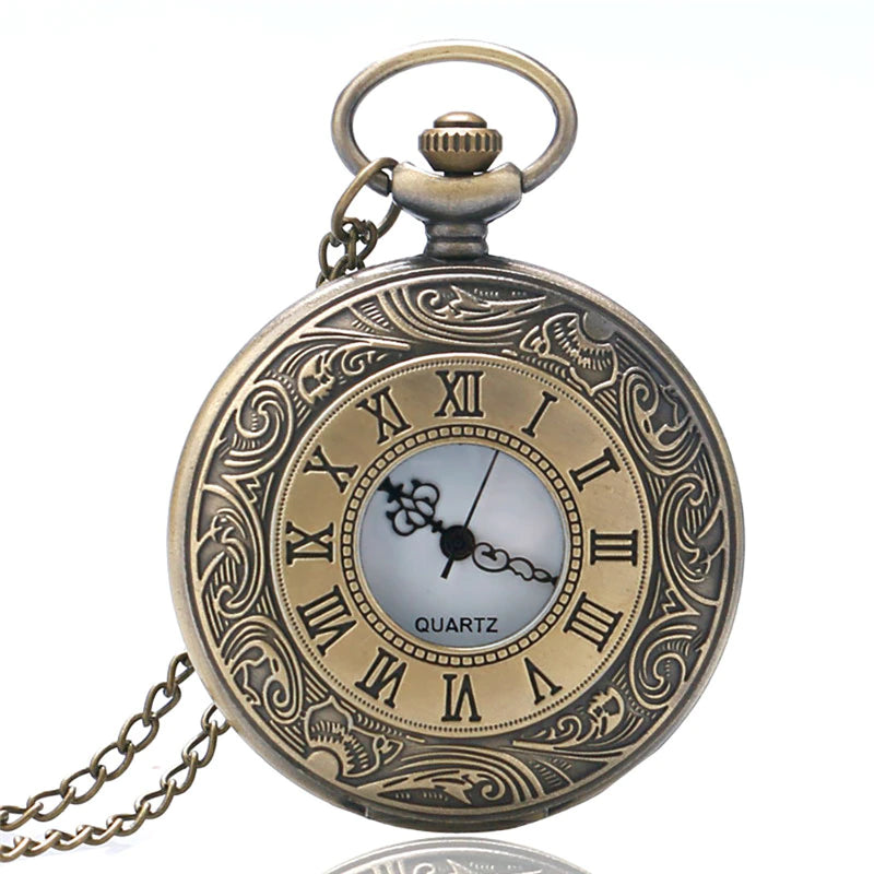 Roman Number Quartz Steampunk Pocket Watch