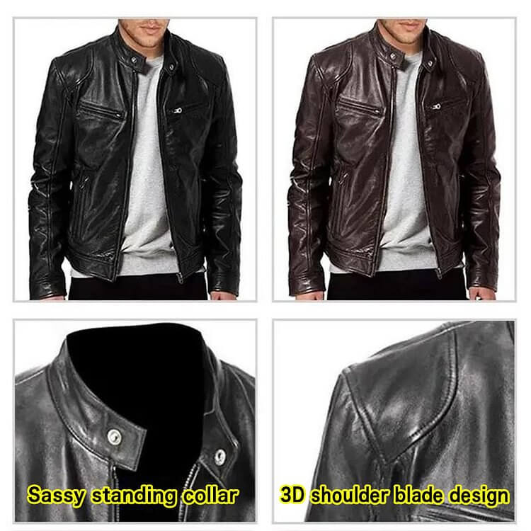 Men's trendy leather jacket