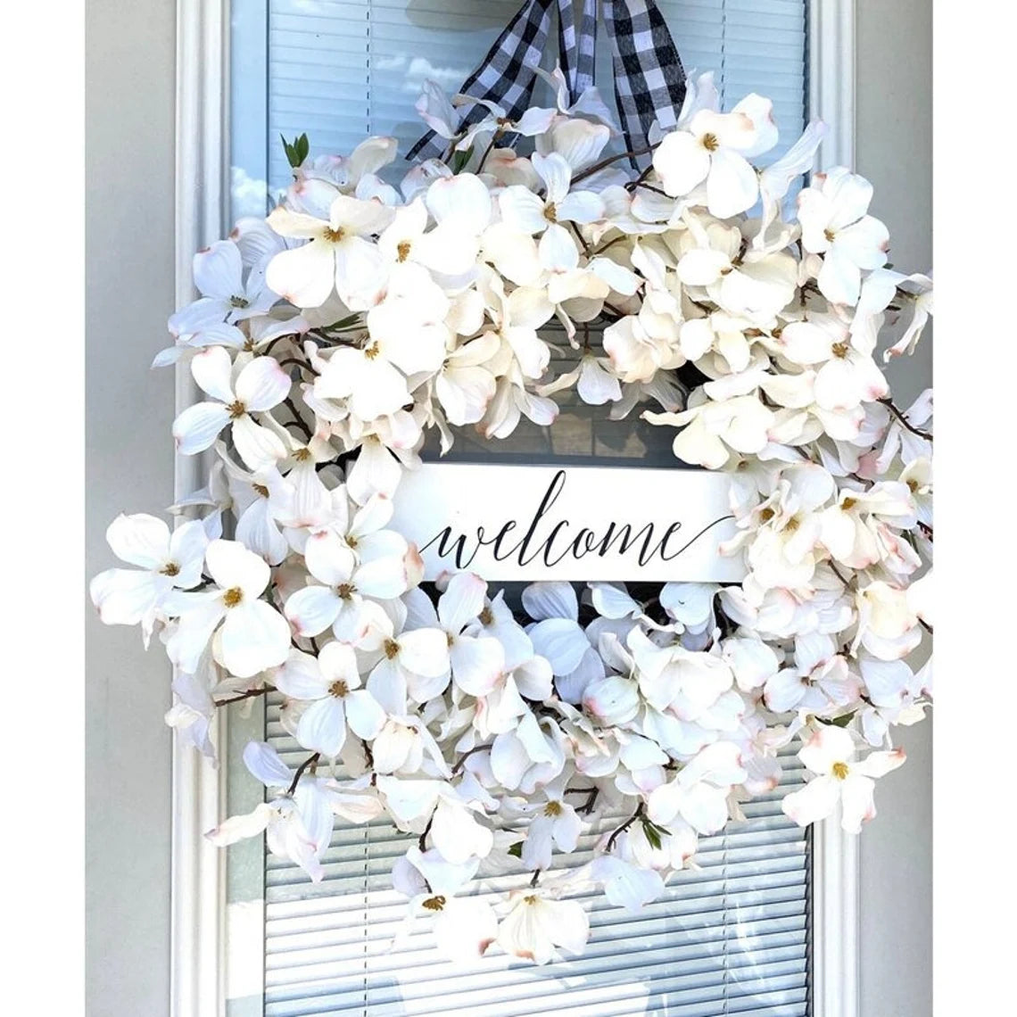 [Suitable all year round/Easter]The most beautiful wreath in the worldPure white dogwoood wreath