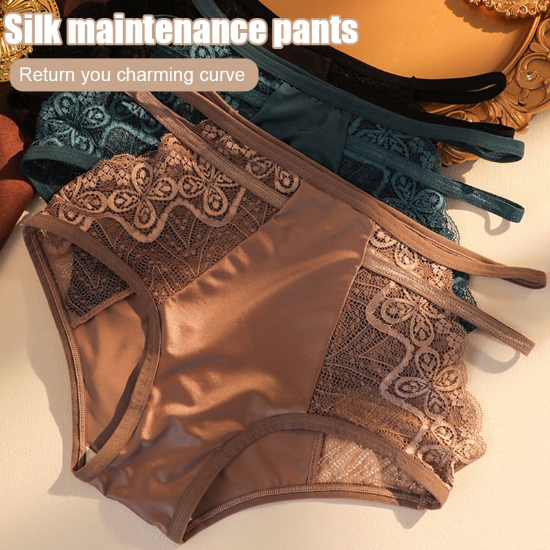 Pay 1 Get 5pcs🌷Sexy Seamless Double Strap Lace Silk Care Panties