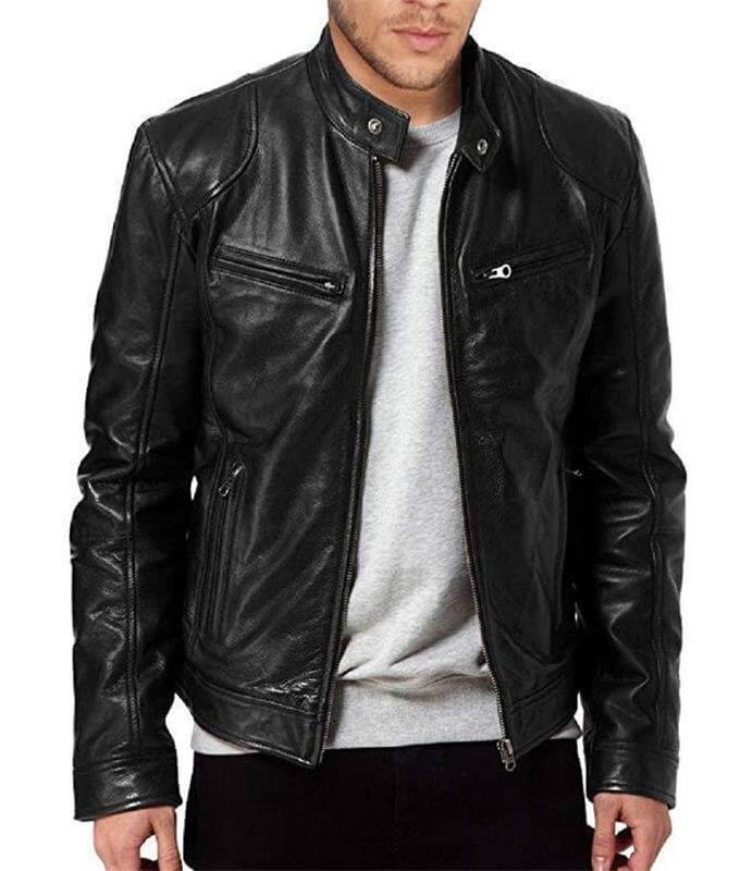 Men's trendy leather jacket