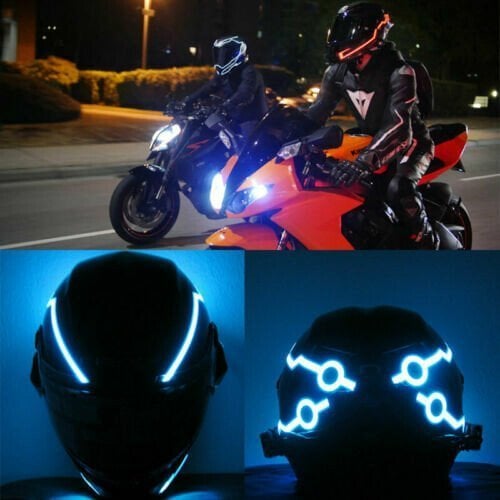🔥🔥Motorcycle Helmet Light LED DIY Helmet LED Light Motorbike Reflective Strips