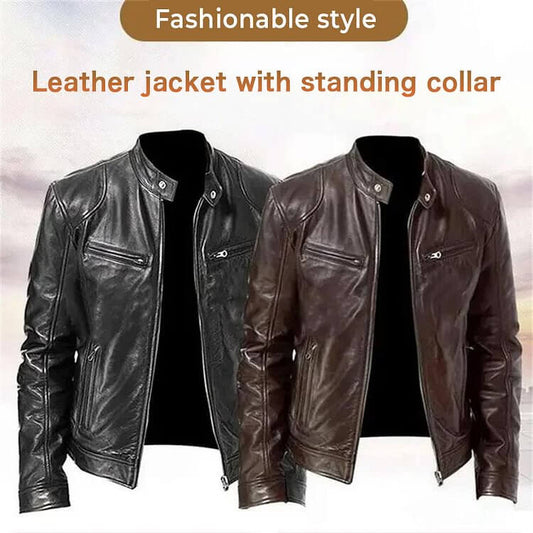 Men's trendy leather jacket