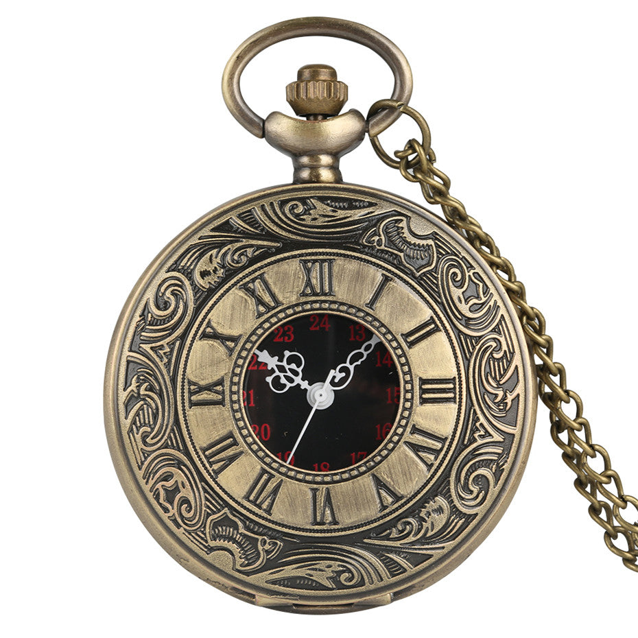 Roman Number Quartz Steampunk Pocket Watch