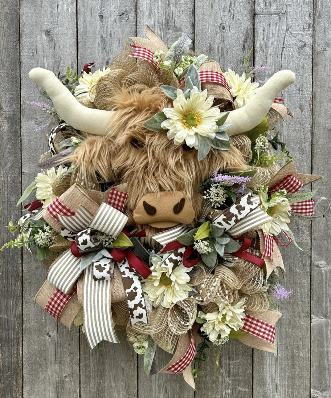 Farmhouse Highland Cow Wreath