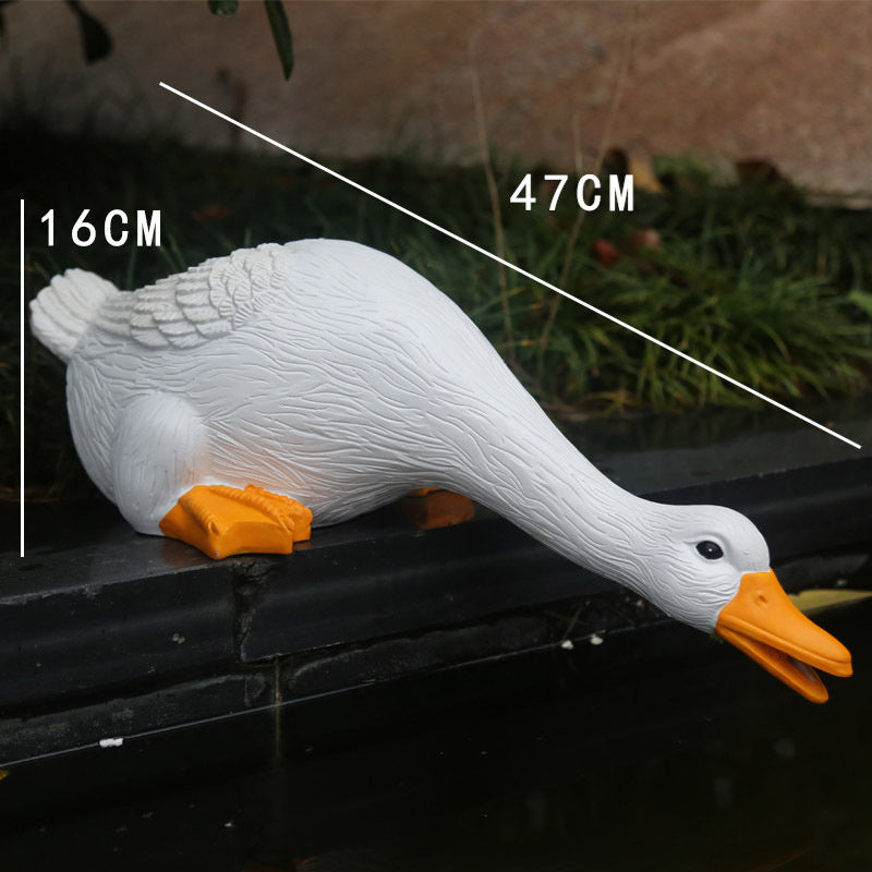 Duck Figurine Waterproof Resin Garden Ornaments