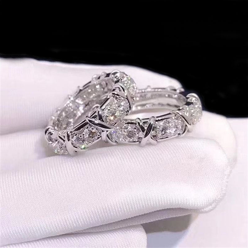 Sterling Silver Cross Full Diamond Ring