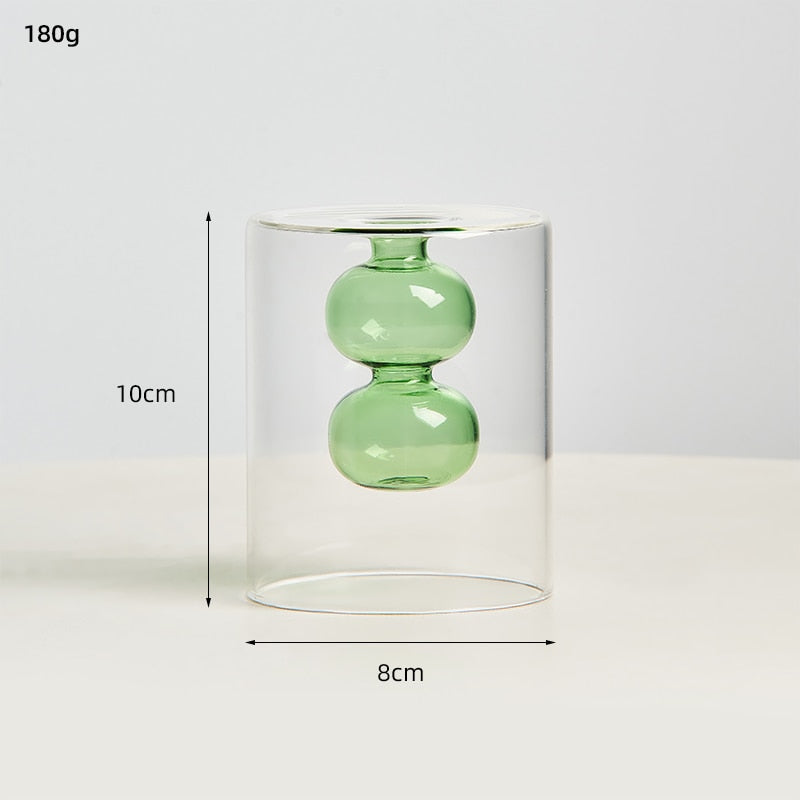 transparent glass vase