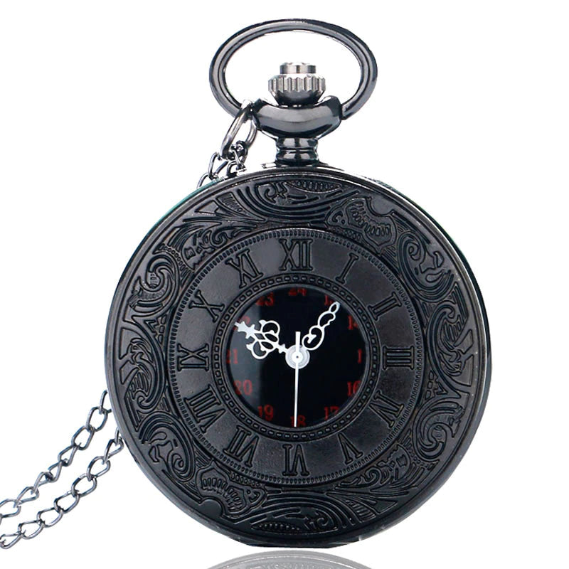 Roman Number Quartz Steampunk Pocket Watch