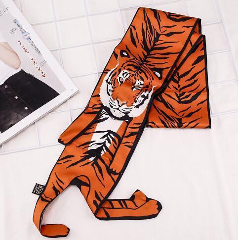 New Design Silk Scarf 3D Animals Shape Cat Tiger Women Bag Child Headband Decoration Handbag Hair Wrist lady tie