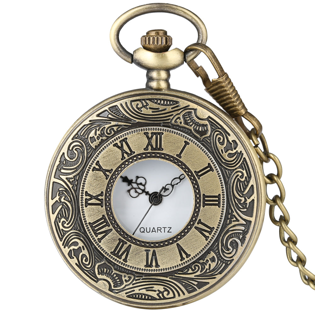 Roman Number Quartz Steampunk Pocket Watch