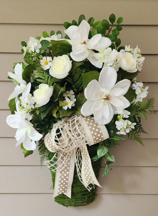 Magnolia Door Basket Wreath