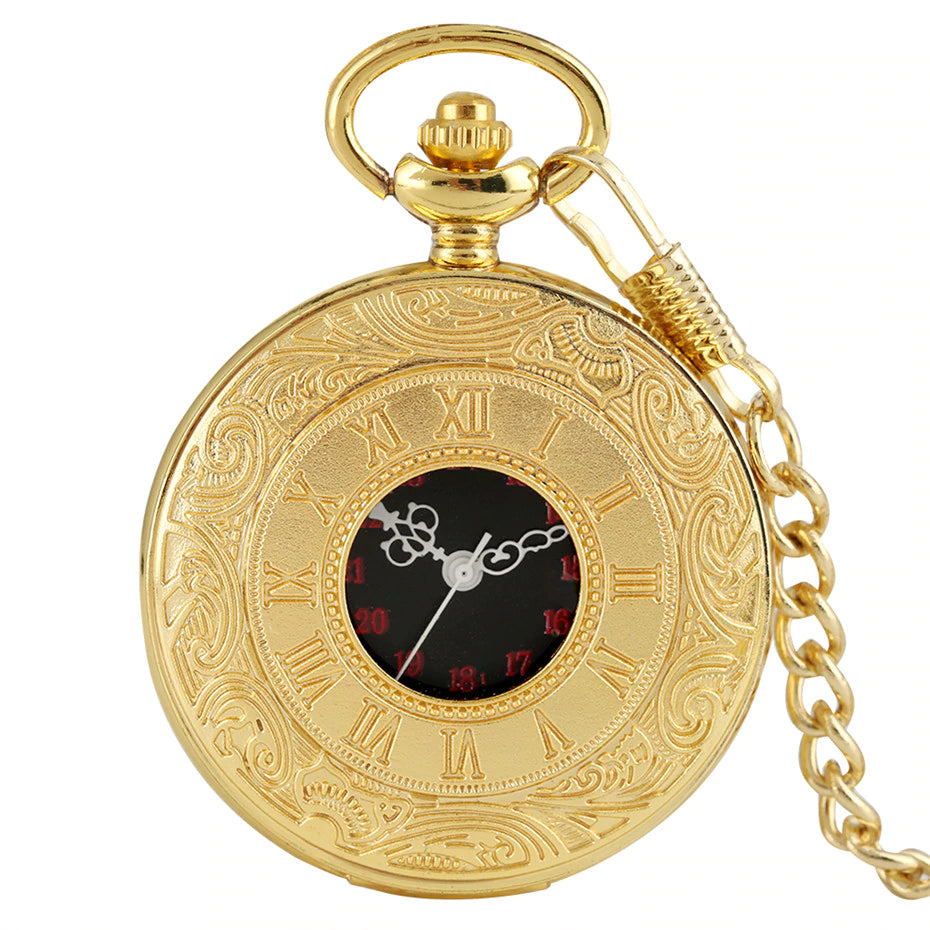 Roman Number Quartz Steampunk Pocket Watch