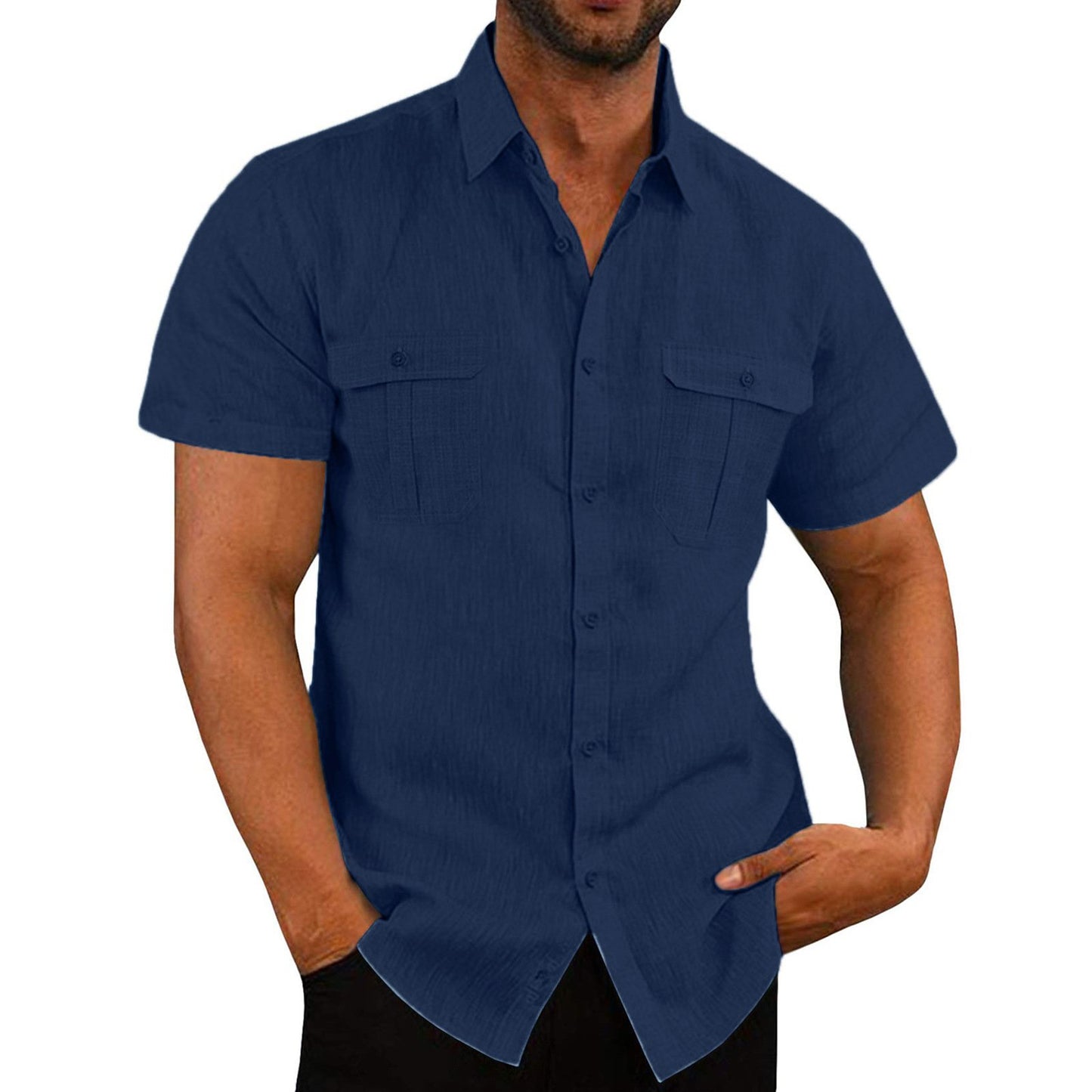 Stretch Short Sleeve Shirt with Pockets