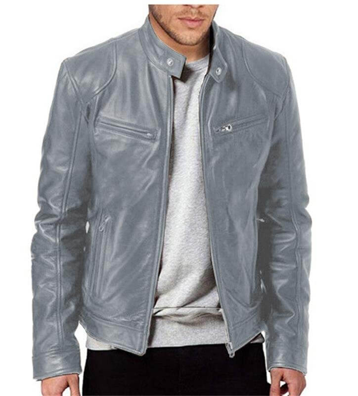 Men's trendy leather jacket